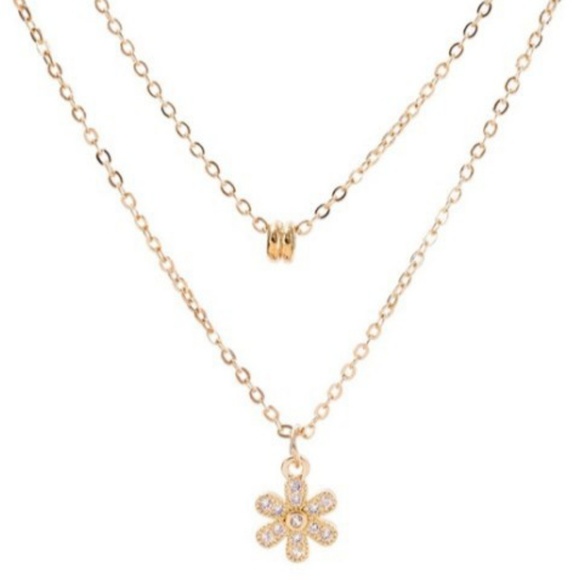 Flower Pendant Rhinestone Necklace - Picture 3 of 3